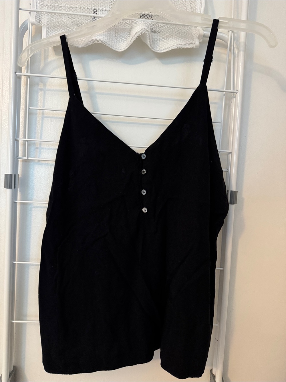 Old Navy Black V-Neck Button-Front Spaghetti Strap Camisole